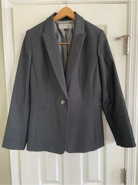Tahari ASL Dark Navy Single-Button Tailored Blazer